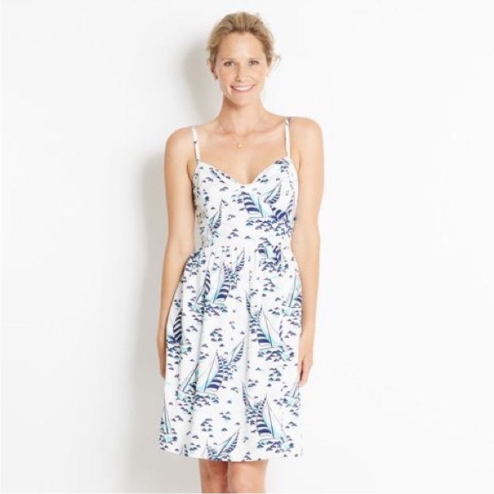 Vineyard Vines Nautical Print Sailboat Fit & Flare  Sun Dress Size 0 - Picture 11 of 11